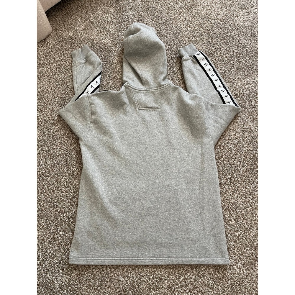 Calvin Klein Jeans Mens Logo Tape Hoodie Gray Fleece Sweatshirt Large - Picture 3 of 7